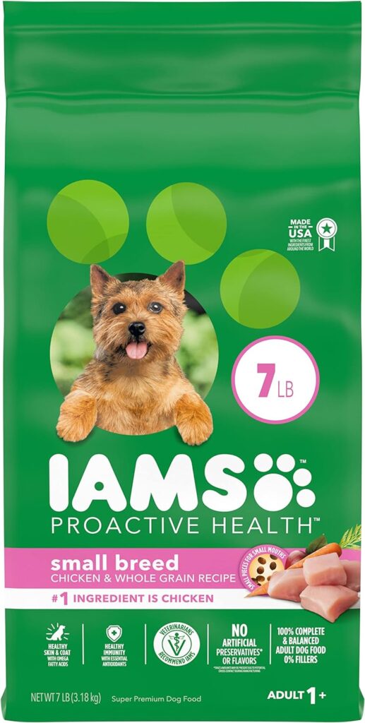IAMS Small  Toy Breed Adult Dry Dog Food for Small Dogs with Real Chicken, 7 lb. Bag