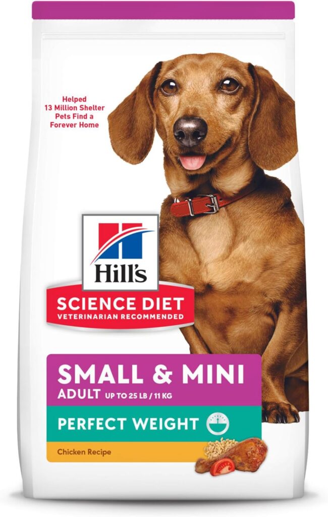 Hills Science Diet Dry Dog Food, Adult, Perfect Weight for Healthy Weight  Weight Management, Small  Mini Breeds, Chicken Recipe, 4 lb. Bag