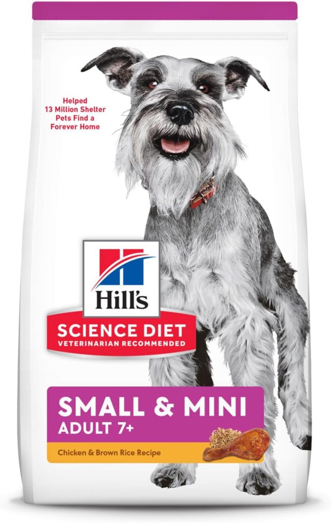 Hills Science Diet Dry Dog Food, Adult 7+ for Senior Dogs, Small  Mini, Chicken  Brown Rice Recipe, 15.5 lb. Bag