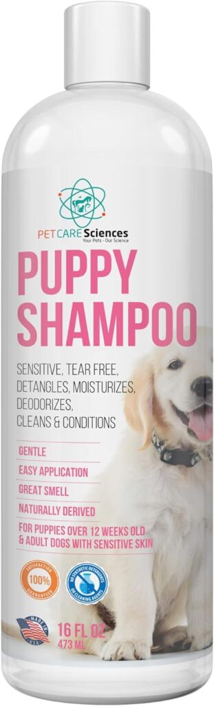 16 fl oz Tearless Puppy Shampoo and Conditioner - Anti Itch Dog Shampoo Sensitive Skin - Coconut Oil Oatmeal Pet Shampoo for Puppies