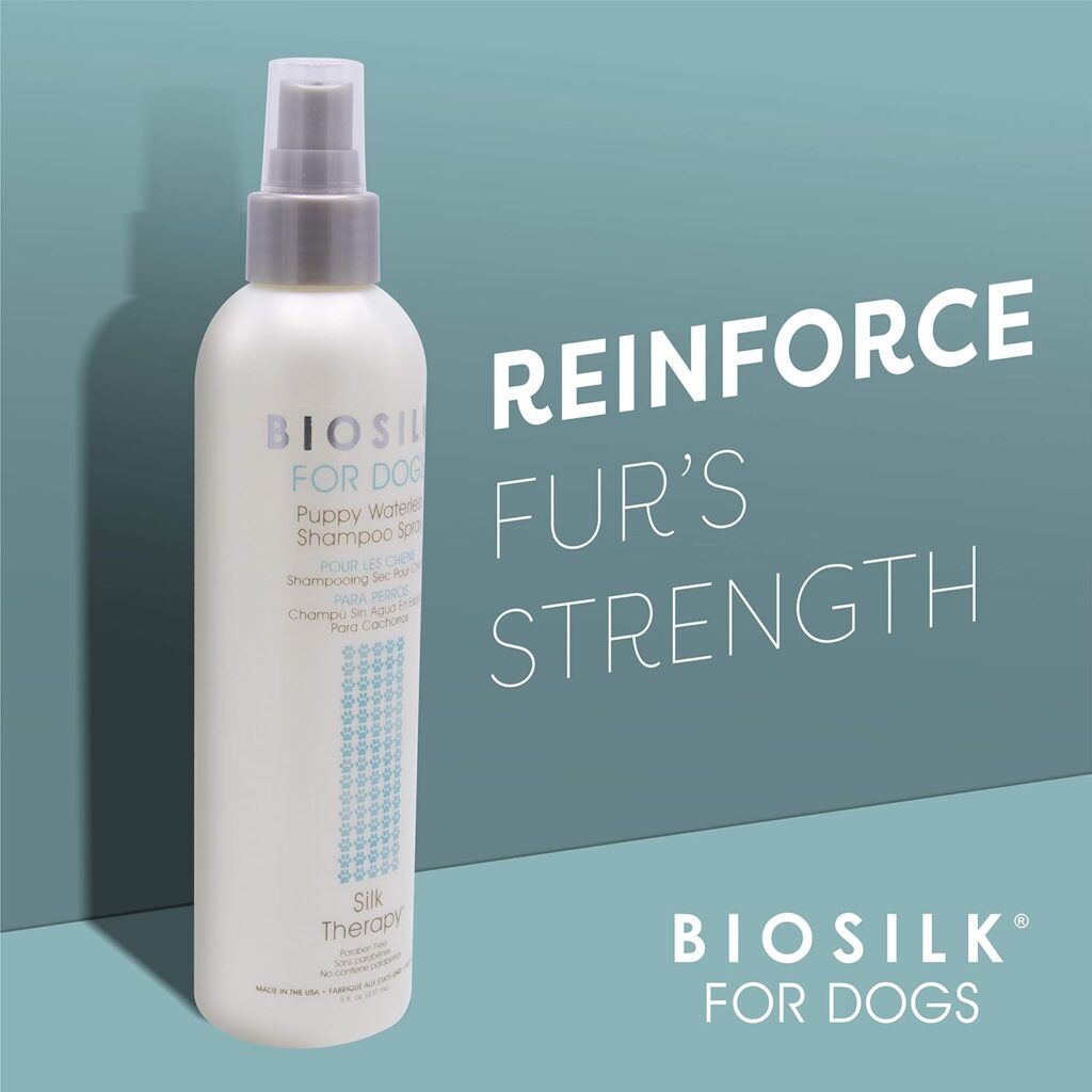 BioSilk for Dogs Silk Therapy Puppy Tearless Shampoo for Dogs | Best Shampoo for Puppies and Great for All Dogs and Breeds| 12 Ounce Bottle of Dog Shampoo