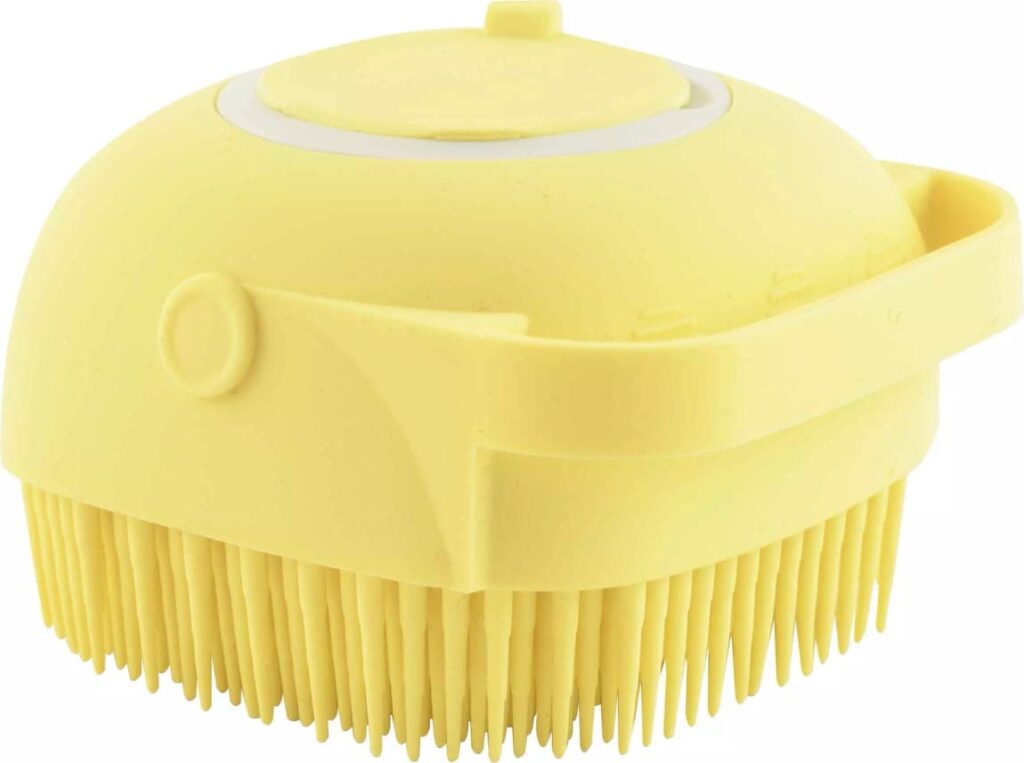 New hair scalp massage shampoo brush for dogs and cat bath pet silicone soft dog, Yellow
